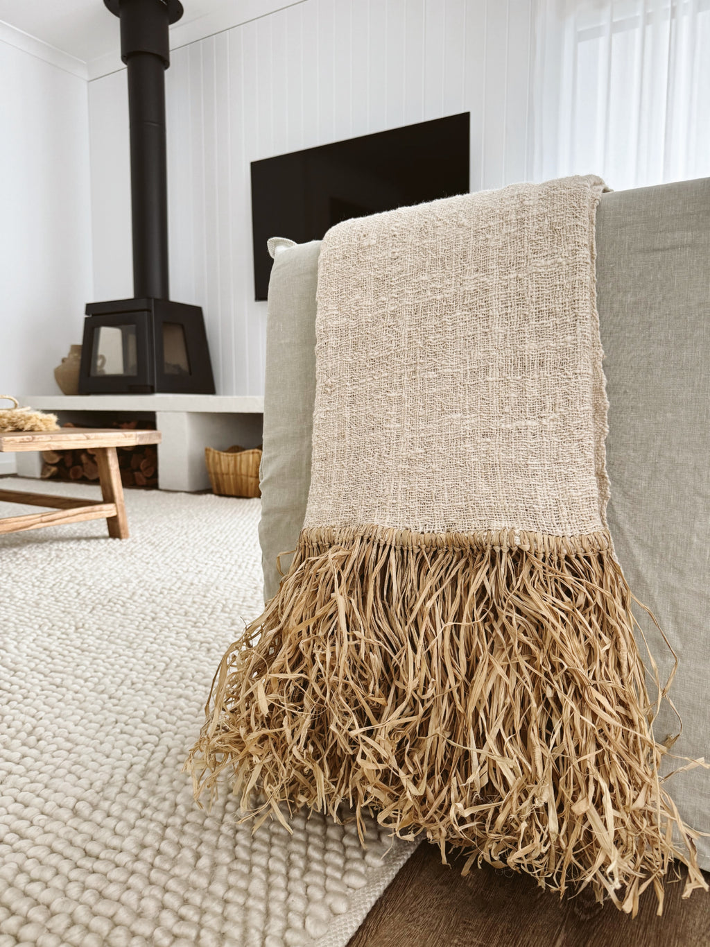 Mya | Raffia Fringe Throw